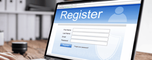 event registration form on computer