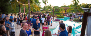 group of event attendees networking at an incentive trip 