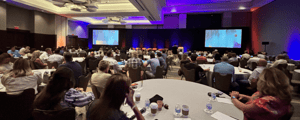 group of attendees at a franchise convention