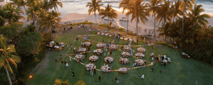 group of event attendees enjoying dinner during an inventive trip at the four seasons tamarindo