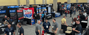 trade show floor at a corporate conference